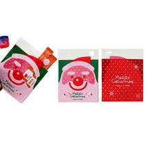투명 OPP 필름 접착식 봉투 X MAS 눈사람산타 쿠키 포장지 14X14 3cm 50장