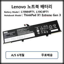 L19M4P71 L19C4P71 정품 레노버 노트북 배터리 X1 Extrene Gen3