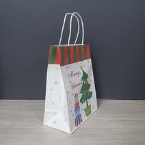 크리스마스 크라프트 선물 종이가방 쇼핑백 10매 선물쇼핑백 튼튼한 고급, 크리스마스 종이가방 크라프트 선물 10매