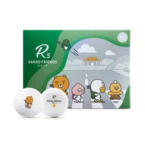 KAKAO FRIENDS GOLF R3 골프공 3피스 아이오노머 커버 최대 거리 및 스트레이트 샷 부드러운 느낌 골프 티 프린트 (12개 공 12개) 5541571071, Friends Road Edition