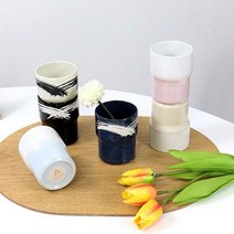 예쁜 일본 도자기 머그컵 6종, 붓터치 블루