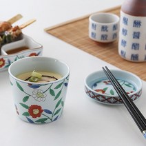 일본식 계란찜 자왕무시 도자기 그릇 컵 용기 세트, 금화