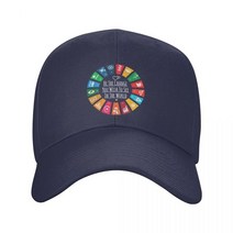 감성캠핑 랜턴 조명 캠핑장 UN SDGs 글로벌 목표 2030 | 국제 연합 지속 가능한 개발 로고 선물 모자 야구, 09 Navy Blue