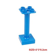 롱브릭타일 접착식파벽돌 파벽돌 대형 빌딩 블록 조립 액세서리 DIY 지붕 벽 난간 집 도시 농장 놀이터, 37 Short pillar blue
