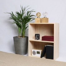 갤러리데코 편백나무 삼나무 원목 2단 넓은 와이드 책장, 편백나무 2단