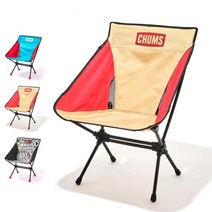 CHUMS 첨스 컴팩트 체어 부비풋 로우 캠핑 의자 3종, Beige-Red, 1개