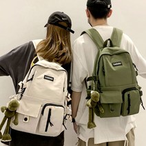 유지원졸업선물 투포켓 포인트 캐주얼 디자인 방수 가방 다용도 백팩캐주얼백팩 남자중저가가방 남자캐주얼백팩 남성백팩 여성오피스백팩 멀티백팩 남자백팩 여, 아이보리