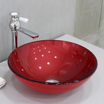 AQ6188-1 유리볼세면기 탑볼세면기세면볼 세면대 세면기 탑볼세면, P트랩(벽배수) 32cm, 화이트 유리볼 (멍)자동폽업-BT