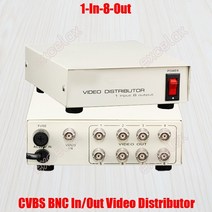 1 in 8 out 복합 cvbs bnc 커넥터 cctv 보안 시스템 용 비디오 분배기 1-8ch 신호 증폭기 비디오 분배기, 없음, 한개옵션0