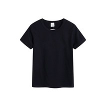 LJMOFA 어린이 3-15 세 단색 땀 흡수 반팔 티셔츠 남아/여아 클래식 흑백 코튼 컴포트 탑