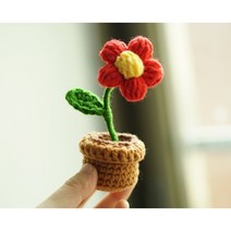 코바늘 DIY 뜨개질 니트 꽃다발 취미 패키지 2개제작, 분홍장미 (2개 제작가능)