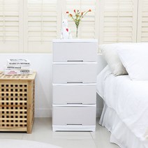 모던서랍장 4단 플라스틱서랍장 수납정리함, 대형, 웜그레이