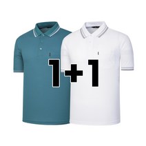 1+1 나인앤나인 쿨론 단추 카라 반팔 티셔츠 2장