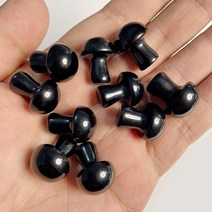 미니어항 15x20mm 미니 버섯 돌 조각 천연 석영 agat 치유 reiki 가정 5, 검은 마노 3개