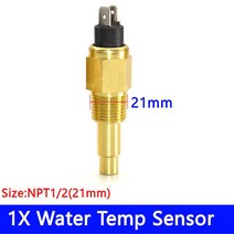 자동차온도게이지 3 IN 1 자동차 디지털 게이지 52mm 오일 압력 타코미터 알람 온도 센서 포함 수온 NPT 1/8 RPM, [15] 21MM Water Temp