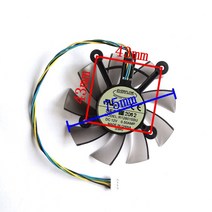 R128015SU 75mm 4pin 4x43mm ASUS EAH5830 6850 8600 9800 GTS 260 450 460 HD7850 그래픽 카드 냉각 팬
