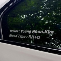 드라이버 혈액형 스티커 블러드 이름스티커, 화이트