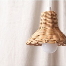 라탄 대나무 전등 갓 1+1 당기는 전구 조명 커버 박나래 감성 캠핑 랜턴 발리 인테리어 식탁, 라탄전등갓1+1(2개입