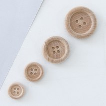 쏘잉스] 나무단추 부티크 내츄럴 4size Z0165 CC0 단추/나무단추/우드단추, 15mm-6개