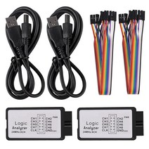2세트 USB 로직 분석기 24Mhz 8 채널 24M/초 디버거 ARM FPGA 8CH, 없음