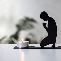 지아커스텀 철재 티라이트홀더 산타클로스 고양이 사람 장식용품, 기도하는남자(1)