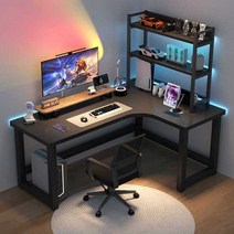 코너 ㄱ자 기역자 컴퓨터 공부방 책상 서재 대학생 기숙사 작업 테이블, 18 오른쪽코너)120x80x74cm