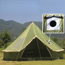 겨울용텐트 원터치 동계 감성 겨울 텐트 동계쉘터 5-8 명 글래밍 럭셔리 몽골 유르트, 육군 녹색