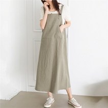 나야홍 빅사이즈 206 캐주얼린넨멜빵원피스 DLYI699 (8745330)