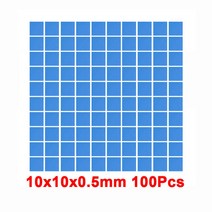 rgeek 100 pcs 블루 10mm10mm gpu cpu 방열판 냉각 전도성 실리콘 패드 열 패드 термопрокладка, 10x10x0.5mm x 100개