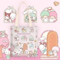 귀여운 쿠로미 마이 멜로디 시나모롤 캔버스 숄더 백 여성용 40 가지 새로운 스타일 학생 레슨 가방 소녀 선물