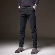 비즈니스 기모 원단 긴 바지 남성 두꺼운 옴므 사무실 드레스 정장 가을 겨울