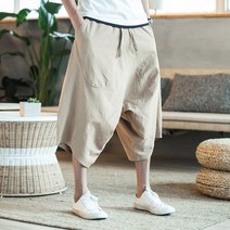 남성 여름 코튼 린넨 조깅 바지 하라주쿠 하렘 빈티지 일본식 스웨트 팬츠 Drop
