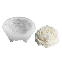3D 플라워 비누 금형 3D 모란 모양 에폭시 실리콘 금형 DIY 케이크 초콜릿 장식 아트 도구 수제 비누 금형, d