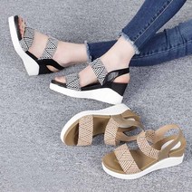 제이슈 라인이 예쁜 스판 통굽 샌들 7cm