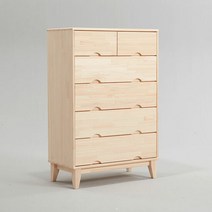 포플리 편백나무 5단 서랍장, 색상:원목