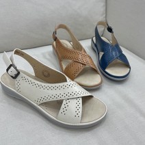 슈리오 여성 소가죽 푹신한 발편한 샌들 4cm
