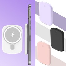Magsafe 마그네틱미니 무선 파워 뱅크 5000mAh 10000mAh 고속 충전 20W 보조배터리, 블랙
