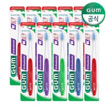 GUM 검 교정 칫솔 V-커팅 보통모 (124RD) 10개, 옵션선택