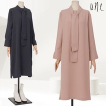 윈(une)롱타이넥모던원피스