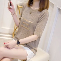 여 여름 라운드넥 스타일리쉬한 반팔 상의