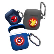 마블 아이언맨 정품 에어팟1 에어팟2 공용사용 실리콘 케이스, 스파이더맨