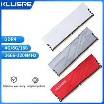 Kllisre DDR3 DDR4 4GB 8GB 16GB 메모리 램 1333 1600 1866 2400 2666 3200 데스크탑 Dimm 방열판, CN_DDR4 4GB 2666 White