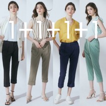 WOW374 SHOP 시원하고 편안한 여성 7부팬츠 4매세트 [뒷밴딩 4컬러]