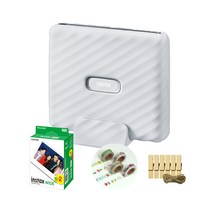 인스탁스 와이드 링크 포토프린트+필름20장+선물/폴라로이드, 애쉬 화이트