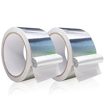 2pcs 은색 알루미늄 호일 테이프 덕트 공사용 헤비 듀티 절연 테이프 전문 23939x65ft hvac 금속 덕트 테이프 건조기 통풍구 전자 제품 스토브 주방 자동 접착 백킹, 2팩
