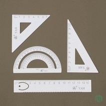 각도기 삼각자 4종세트 각도기삼각자4종 삼각자세트 삼각자각도기세트 삼각자각도기