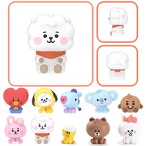 BT21 베이비 라인 프렌즈 미니 모니터 피규어 라인프렌즈 굿즈 캐릭터 브라운 코니 샐리 타타 쿠키 치미 알제이 코야 슈키 망, 1개