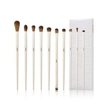 Jessup 메이크업 브러쉬 14pcs 프리미엄 합성 파우더 파운데이션 컨투어 블러쉬 컨실러 아이섀도 블렌딩 라이너 키트 라이트 그레이 T329, Eye Brush Set, C-Light Grey-10pcs