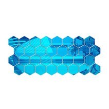 붙이는 거울 알리버트 12Pcs 육각 거울 스티커 자기 접착 타일 욕실 장식 현대 액세서리, 05 Blue_02 80x70x40mm
