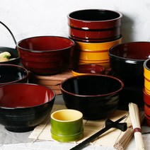 칠기 멜라민 일식 면기 라면 우동 국수 모밀 소바 라면기 우동기 돈부리 덮밥 그릇, 선택11-모밀 면기 중 골드